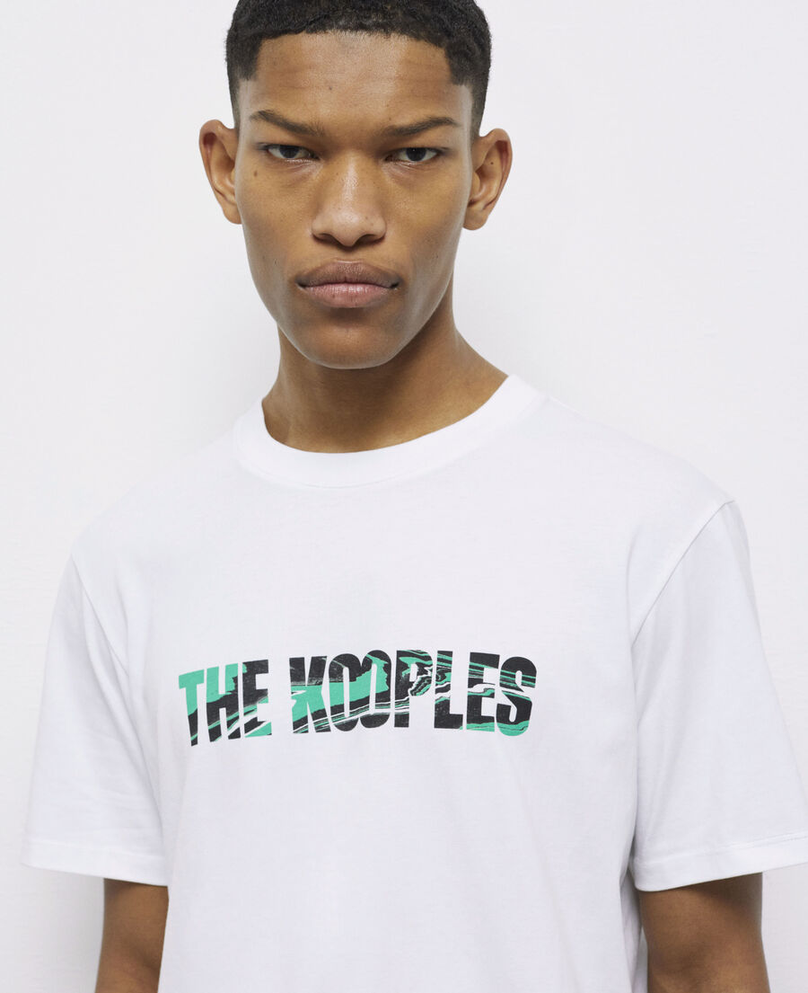 Men's white tshirt with marble screen print logo The Kooples