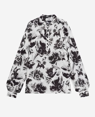 The Kooples FEMME BLACK WHITE top imprimé avec boutonnage