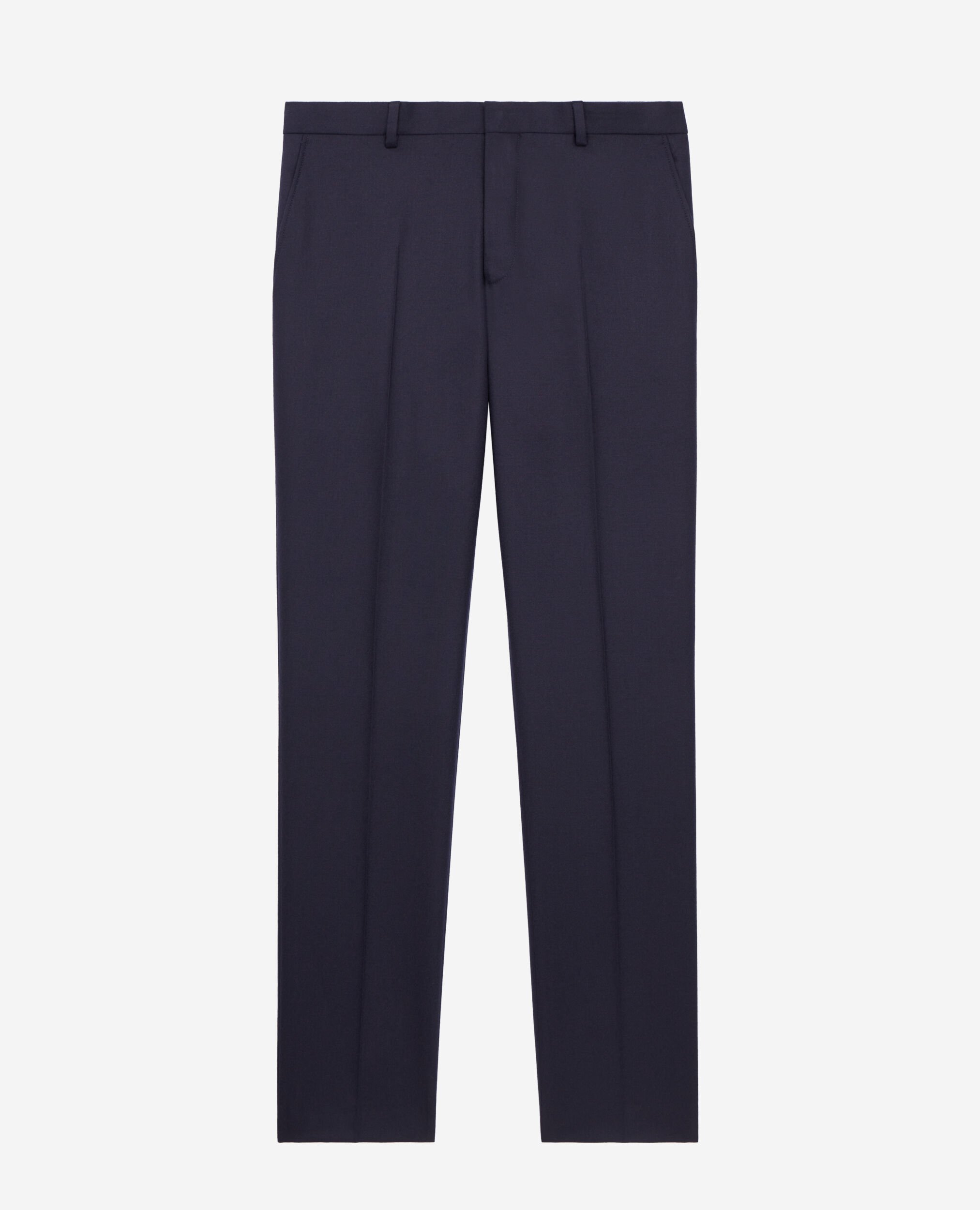 Blue navy flannel suit trousers, NAVY, hi-res image number null