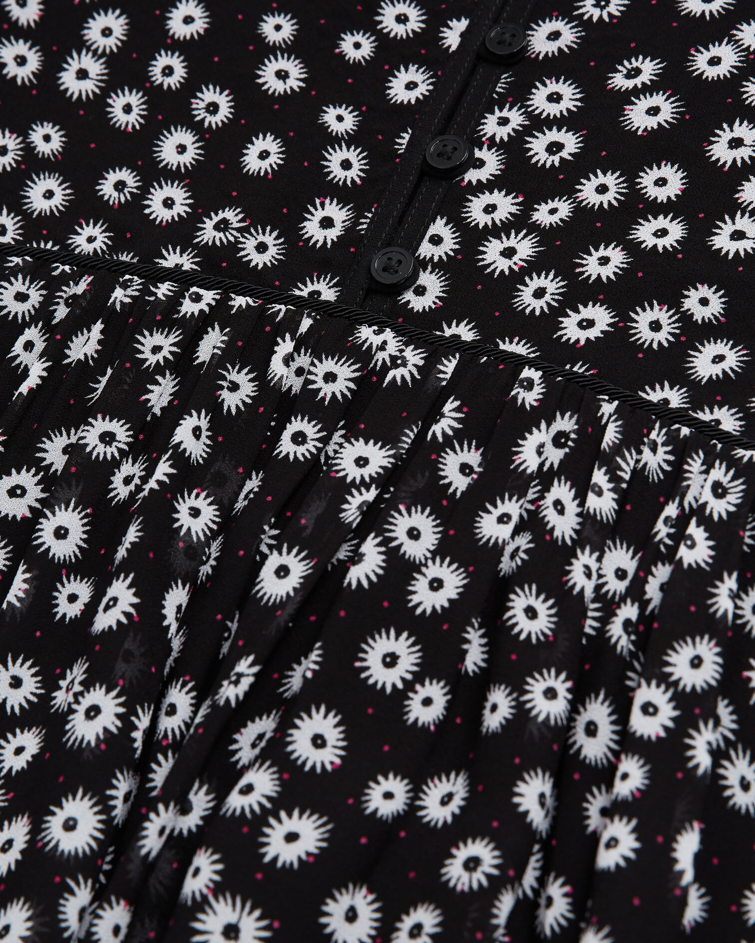 Langes Kleid mit Print, BLACK WHITE, hi-res image number null