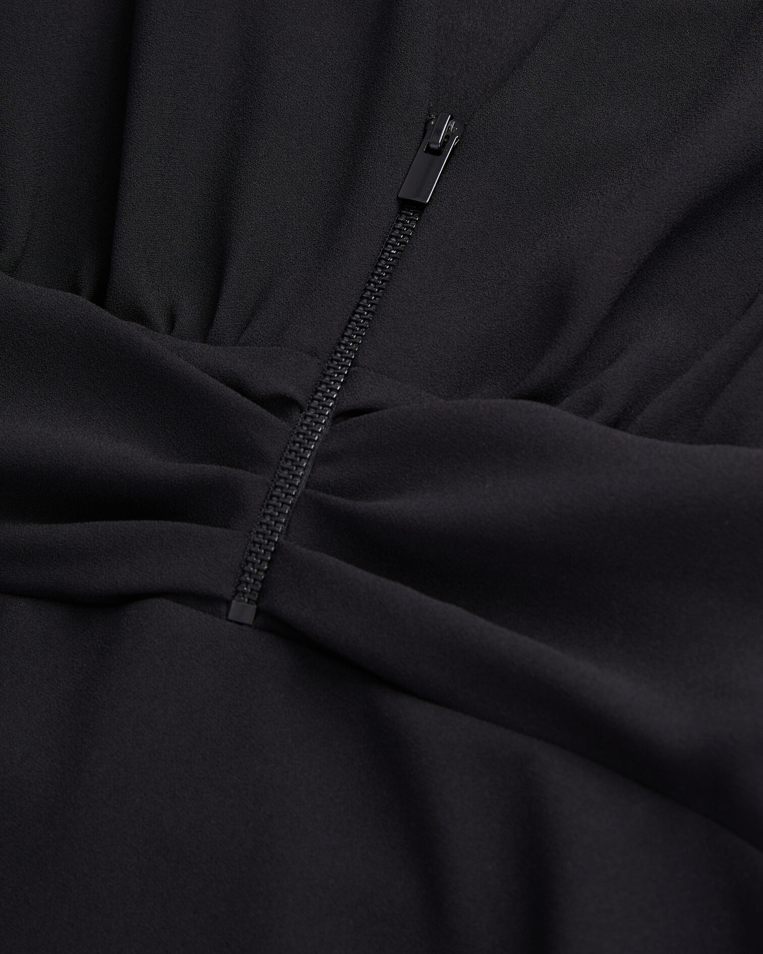 Robe courte noire en crêpe, BLACK, hi-res image number null