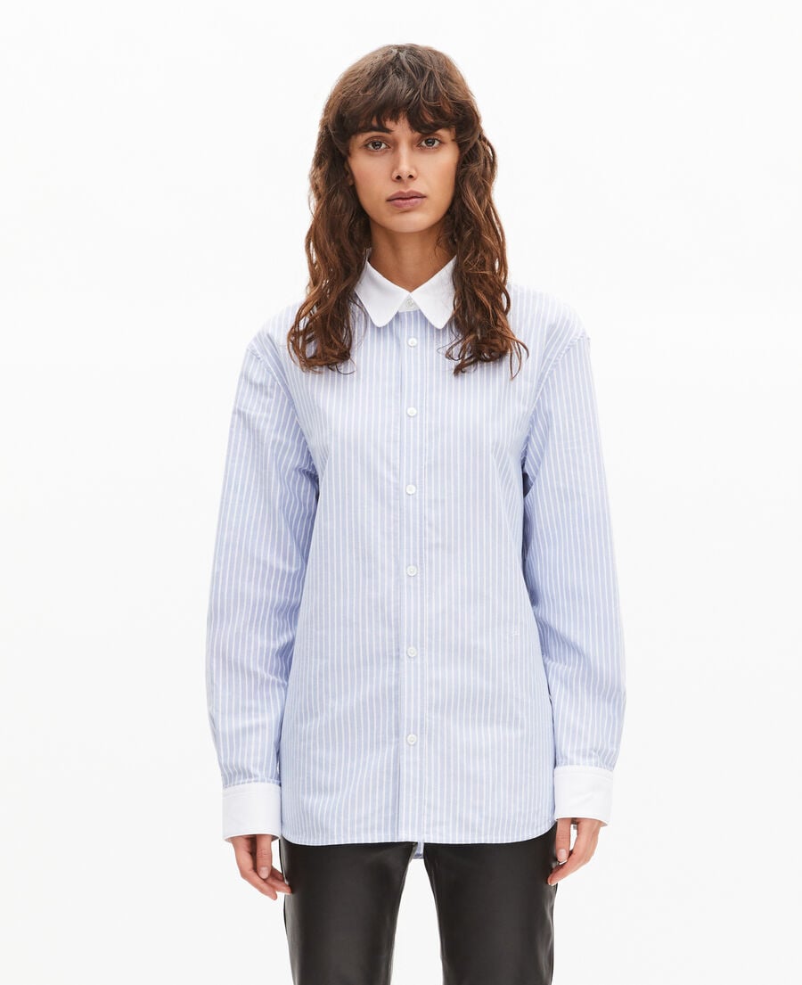 The Kooples F BLUE blue striped cotton shirt