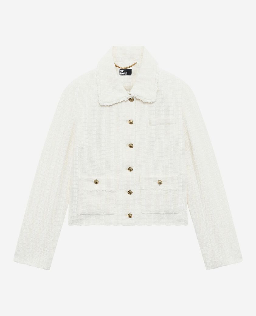 The Kooples WOMEN ECRU ecru tweed jacket