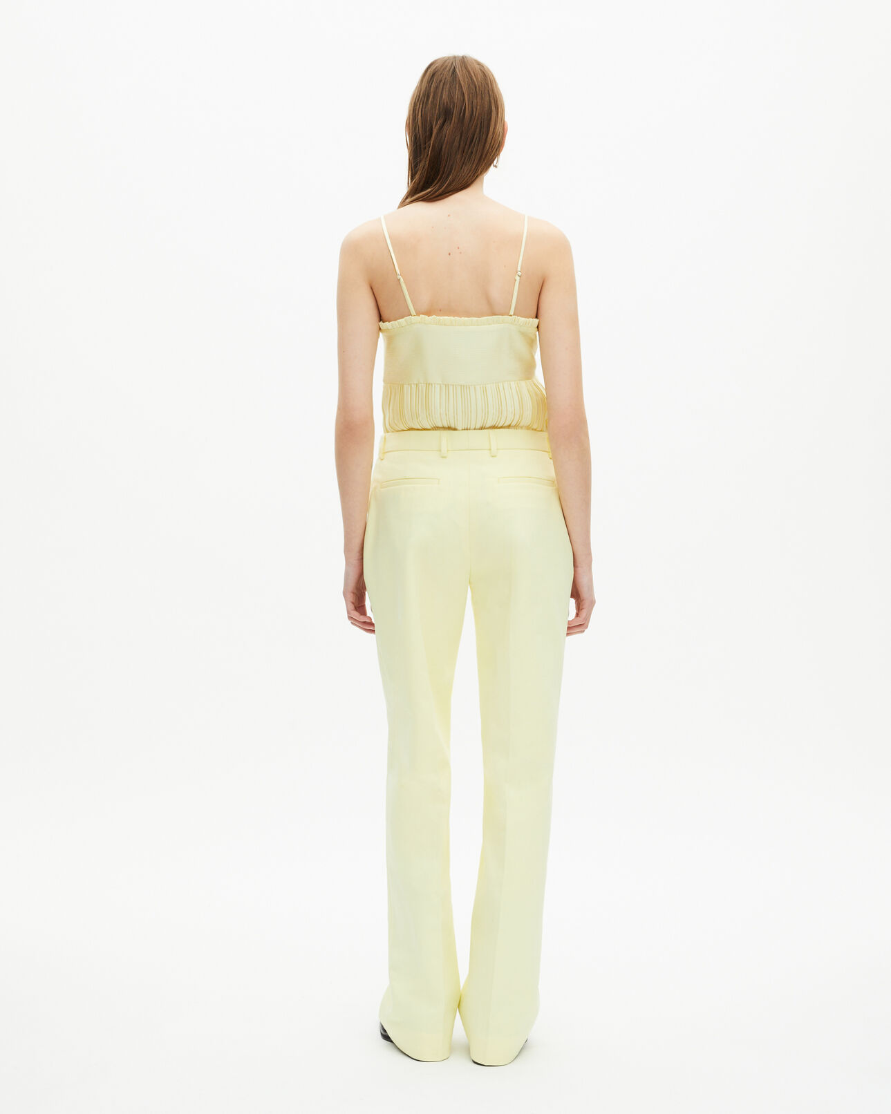 The Kooples FEMME YELLOW pantalon costume large en coton jaune