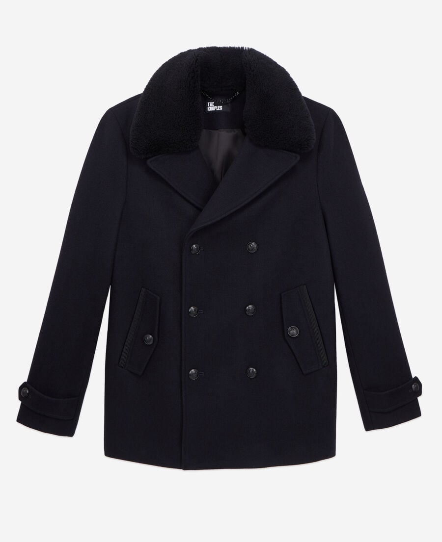 The Kooples HOMME DARK NAVY caban bleu marine en laine mélangée