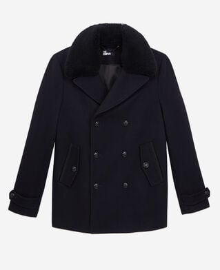 The Kooples HOMME DARK NAVY caban bleu marine en laine mélangée