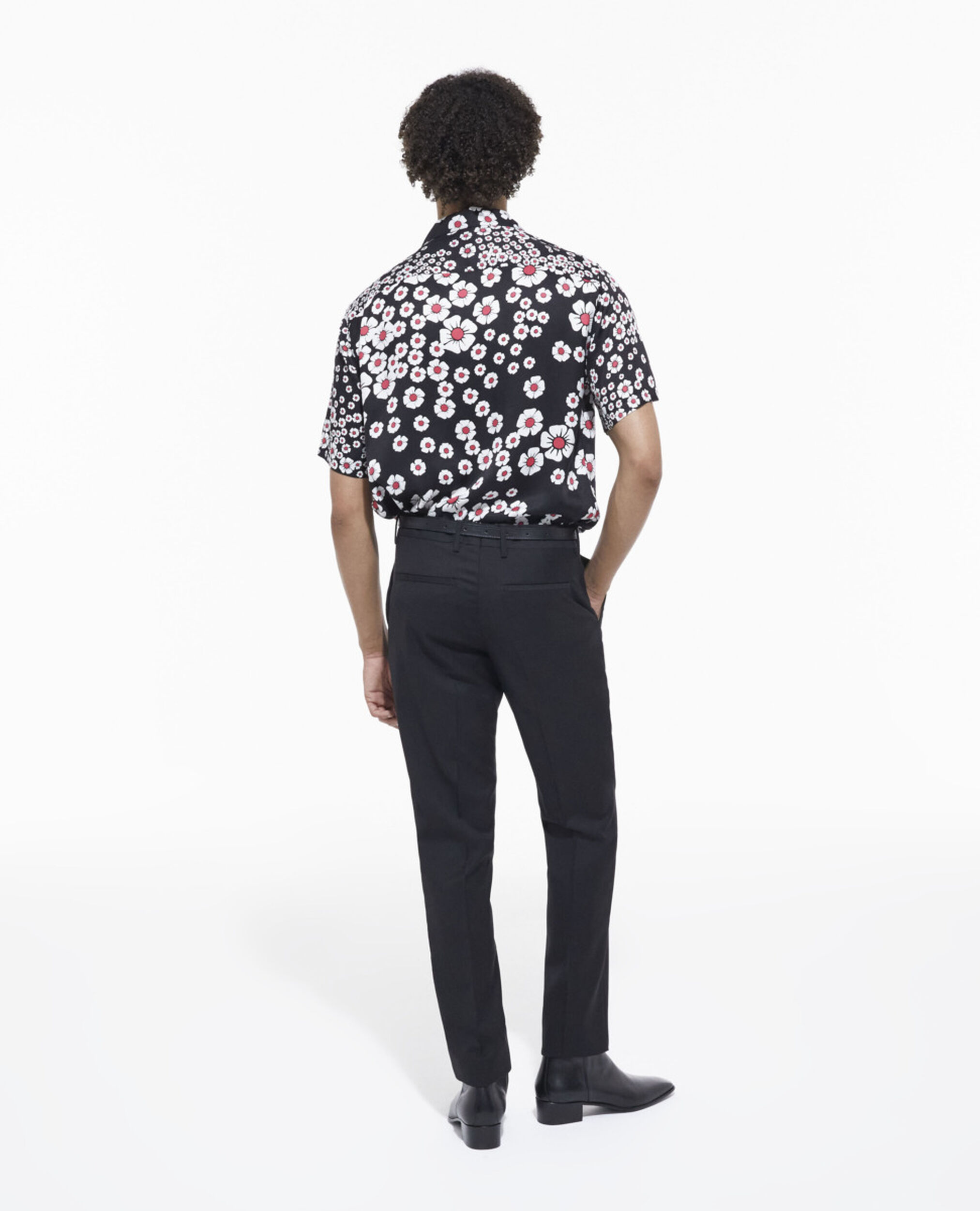 Camisa floral con cuello hawaiano, BLACK / PINK, hi-res image number null