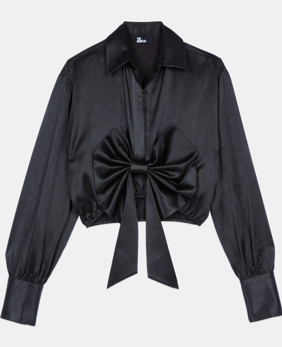 The Kooples FEMME BLACK top &agrave; n&oelig;ud noir