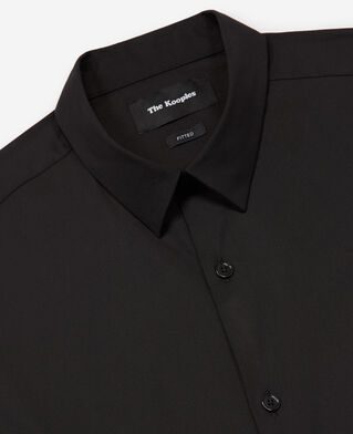 The Kooples HOMME BLACK chemise col boutonné noire coupe ajustée