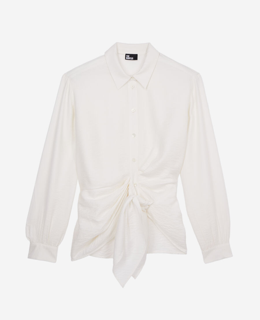 The Kooples DAMEN ECRU ecrufarbenes hemd mit drapierung