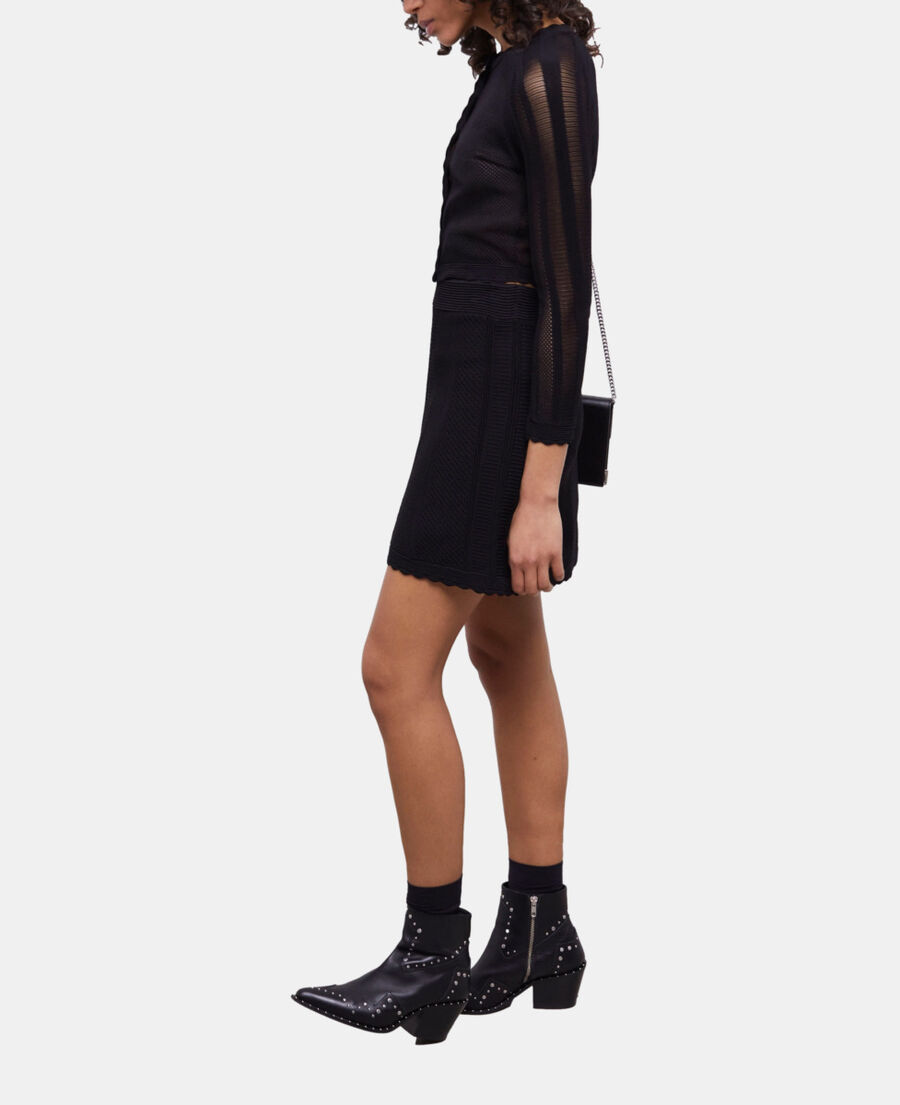 short black knit skirt