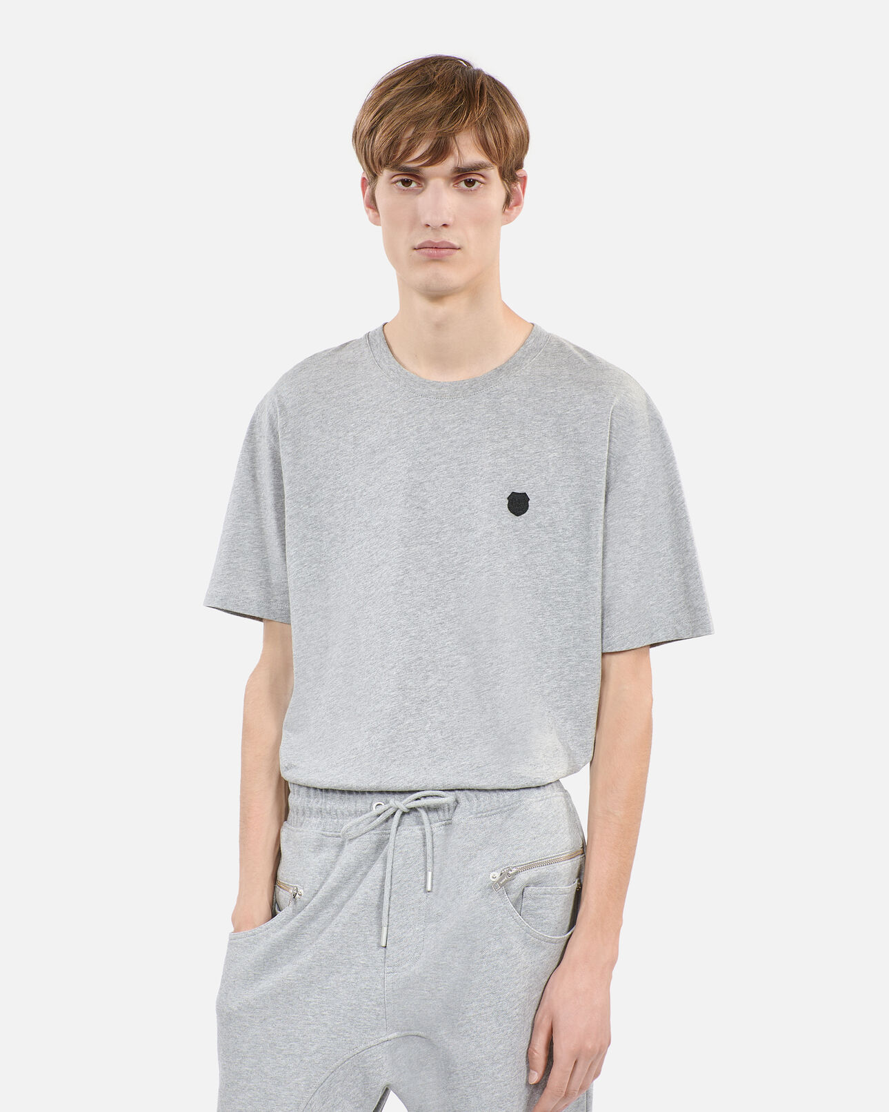 The Kooples HOMME GREY MELANGE t-shirt blason gris