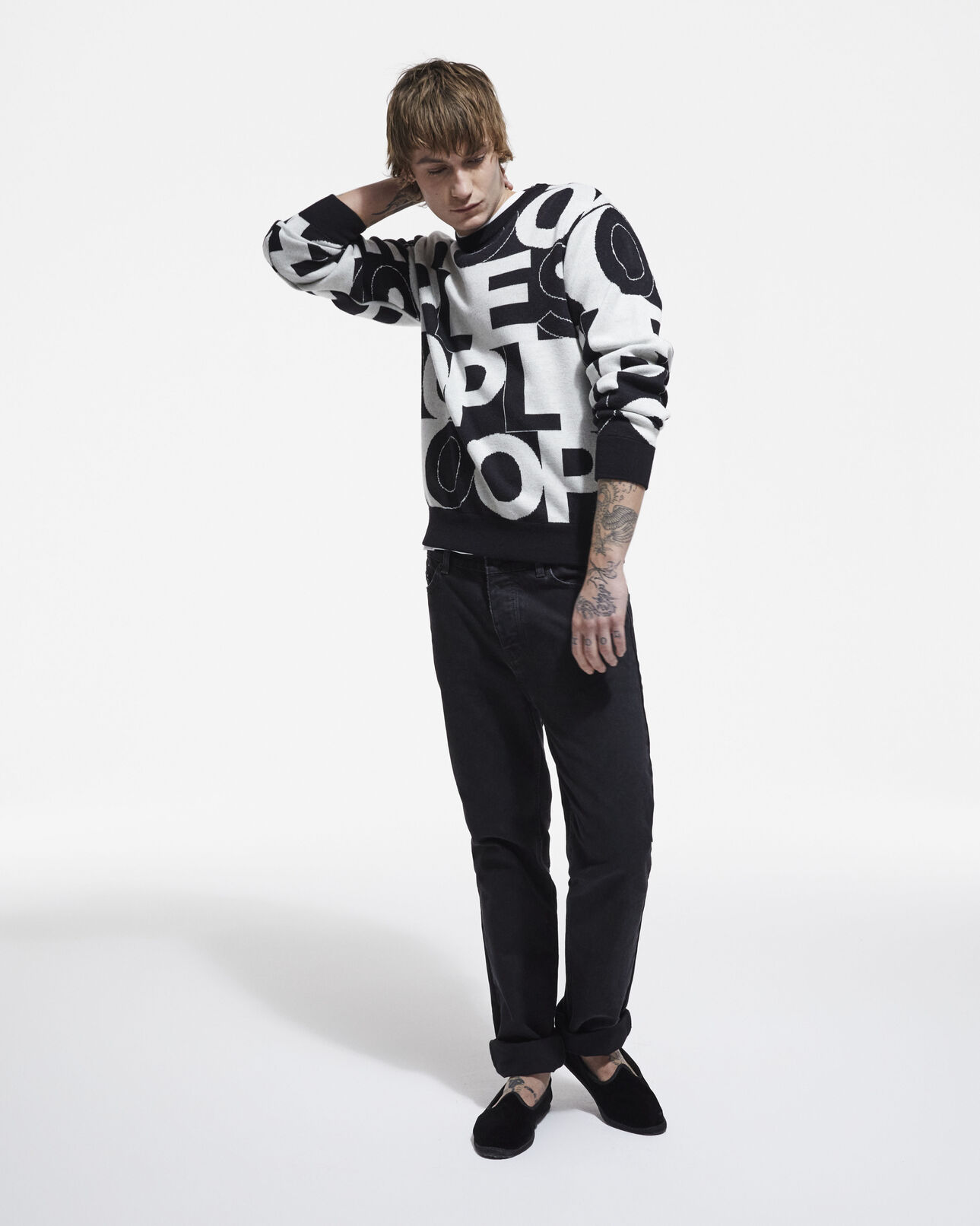 The Kooples HERREN BLACK WHITE pullover mit the kooples logo