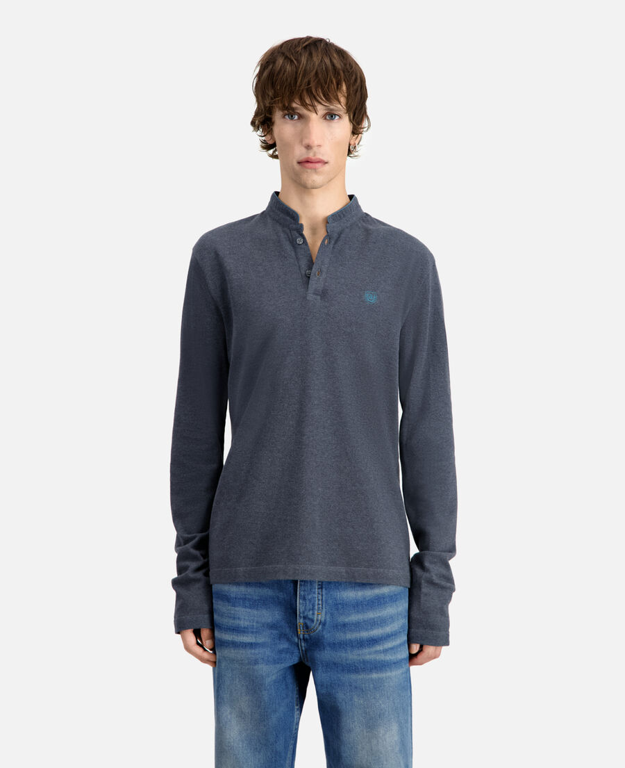 polo gris en coton