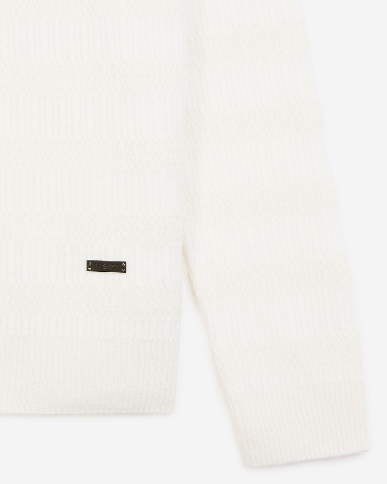 The Kooples HOMME OFF WHITE pull col rond écru laine