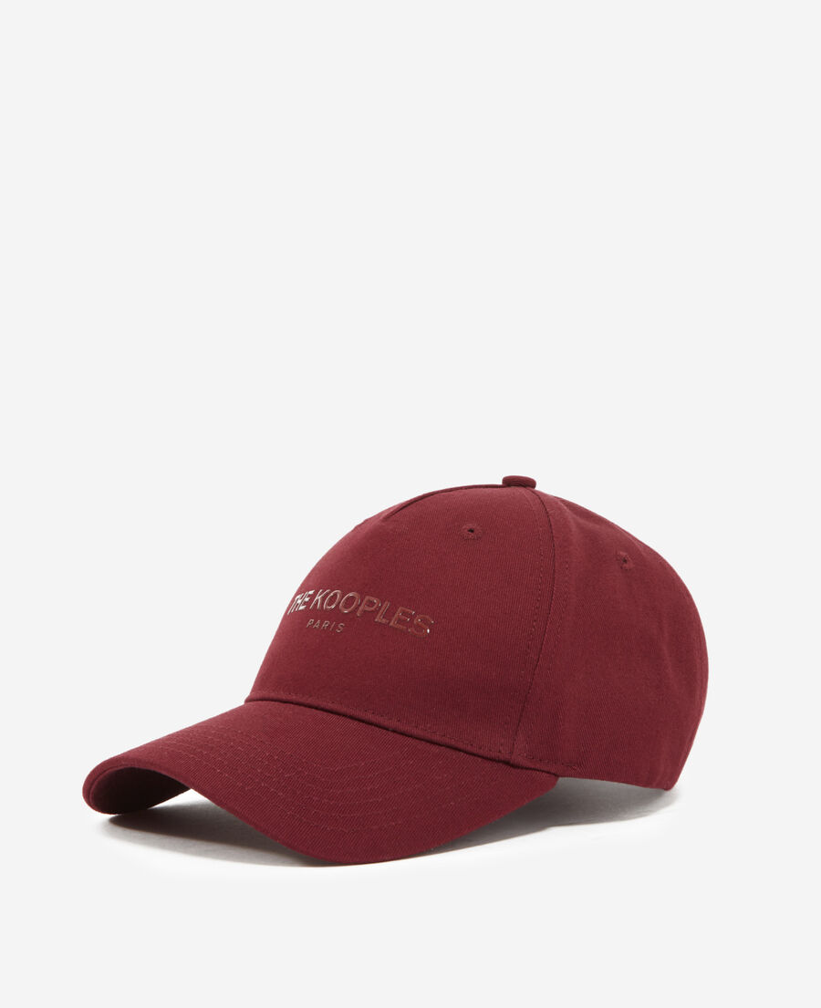 burgundy cotton cap with glossy logo