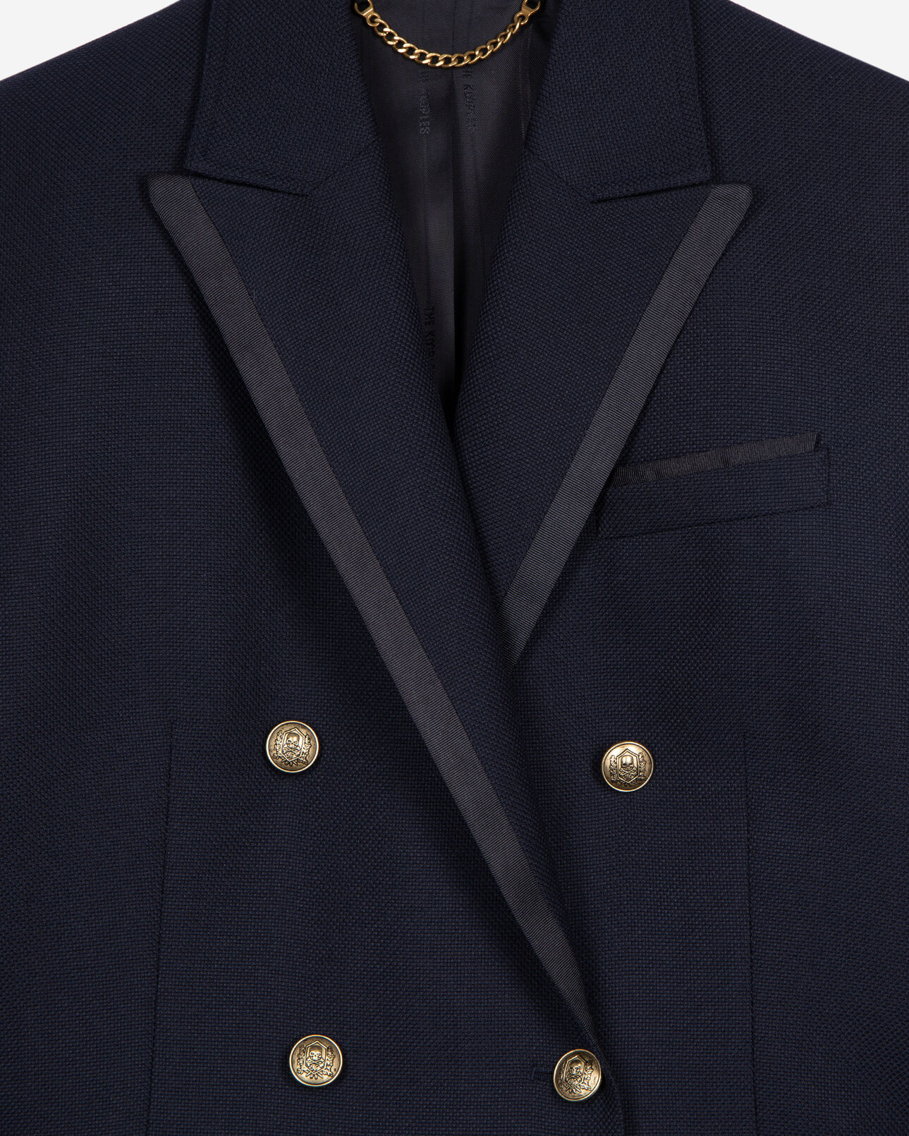 The Kooples FEMME DARK NAVY veste tailleur en laine mélangée bleu marine