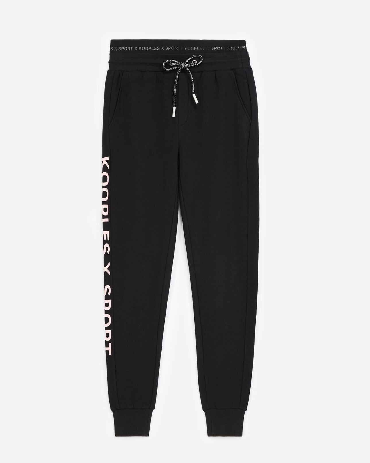 The Kooples FEMME BLACK jogging noir avec bande logo latérale