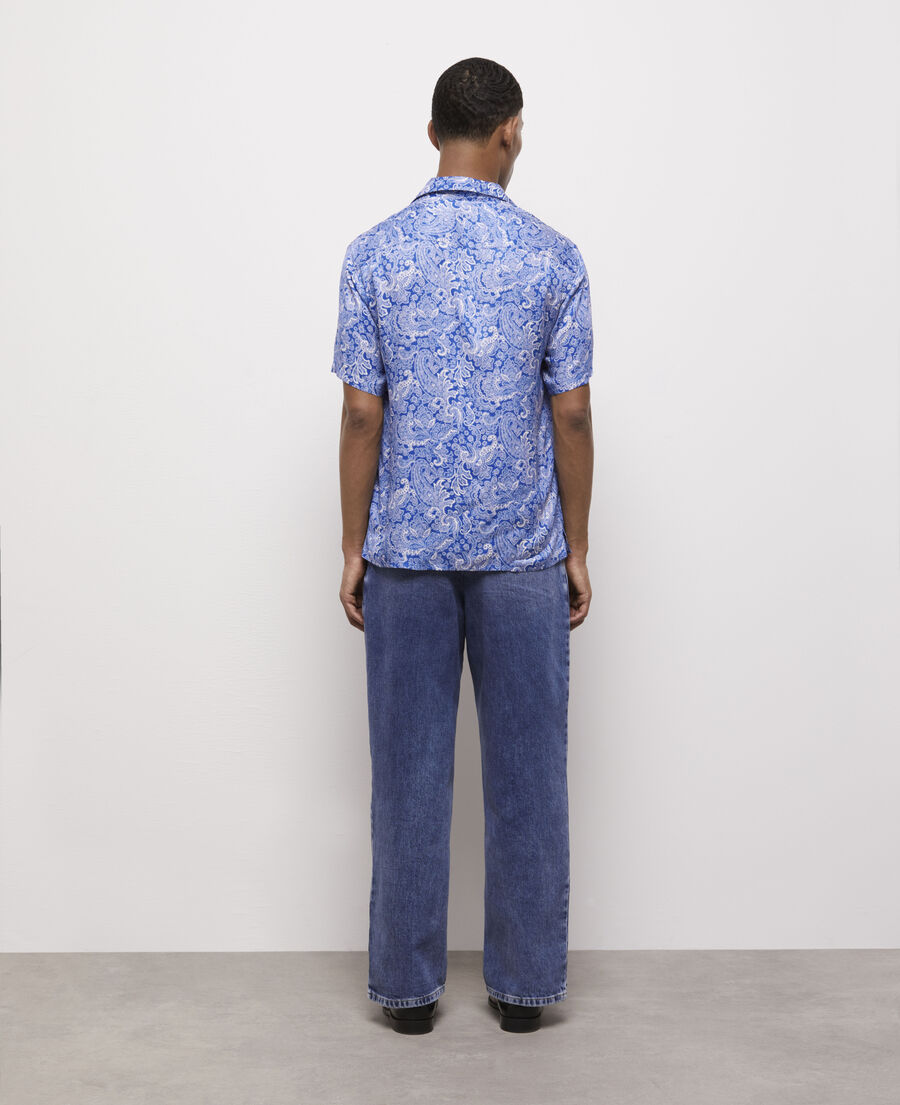 chemise imprimée bleue