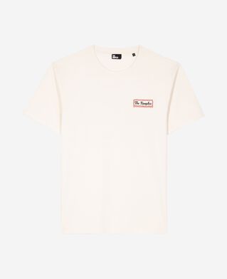 The Kooples HOMME LIGHT BEIGE t-shirt avec s&eacute;rigraphie via prony beige