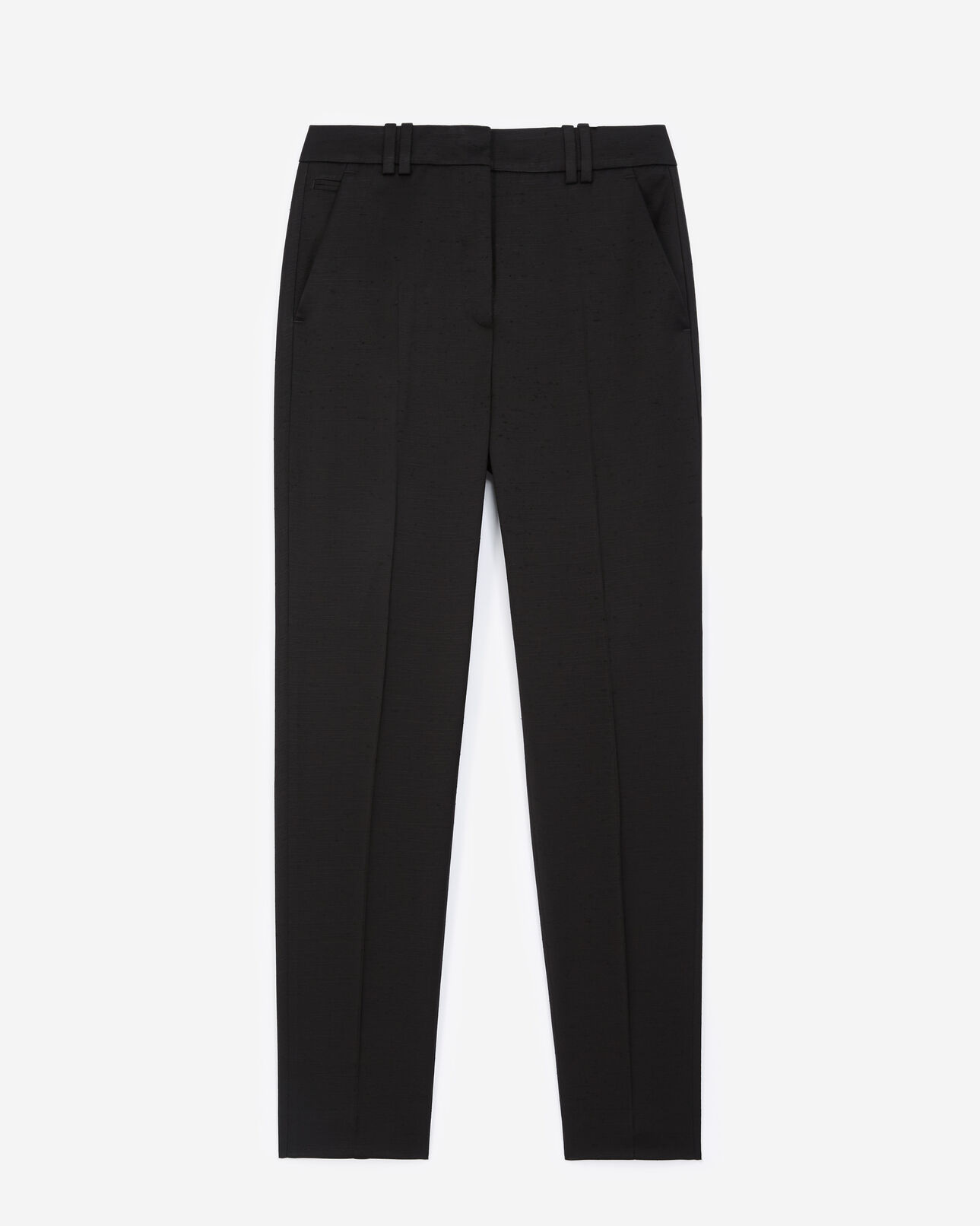 The Kooples WOMEN BLACK formal black pants in textured fabric