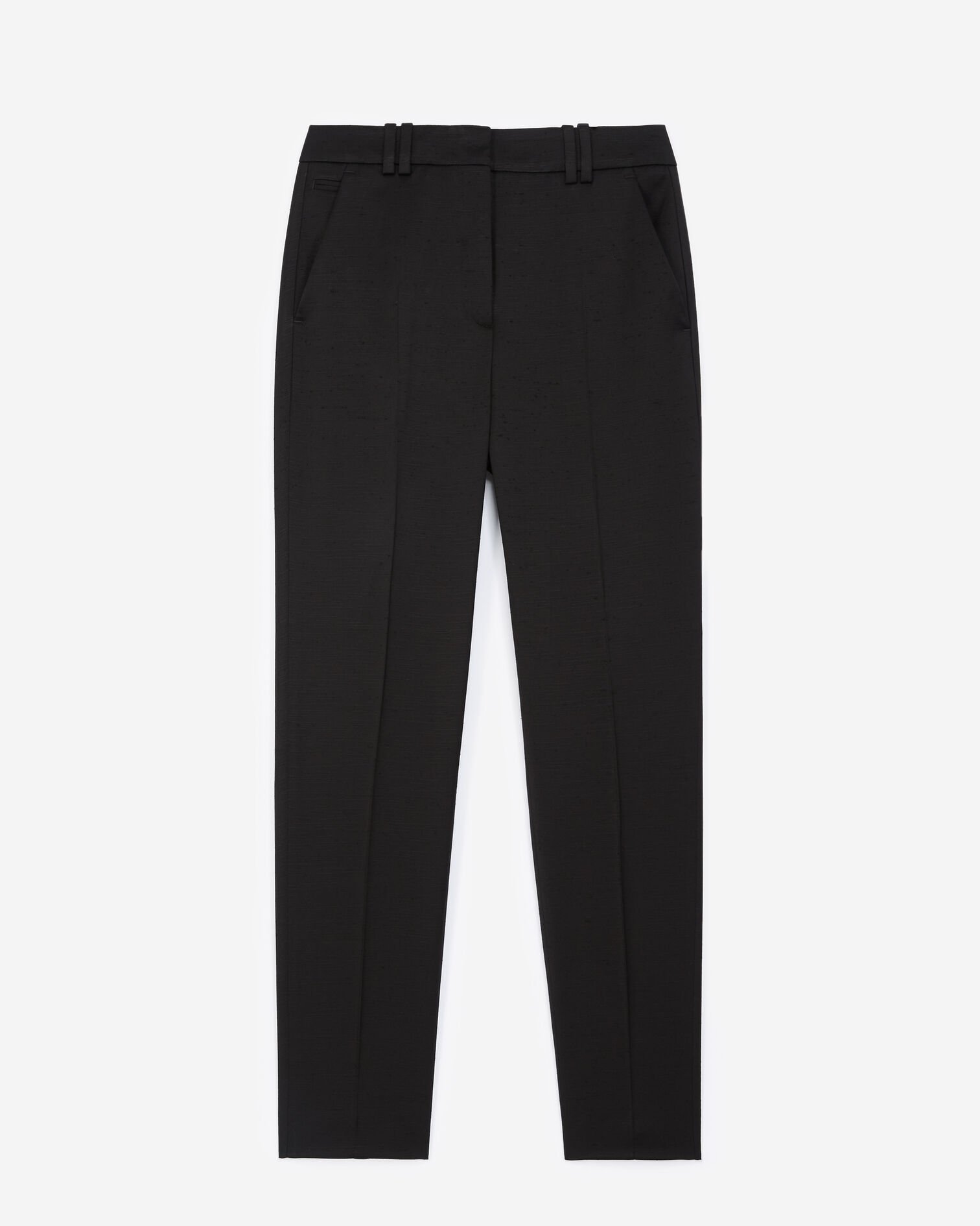Formal black pants in textured fabric, BLACK, hi-res image number null