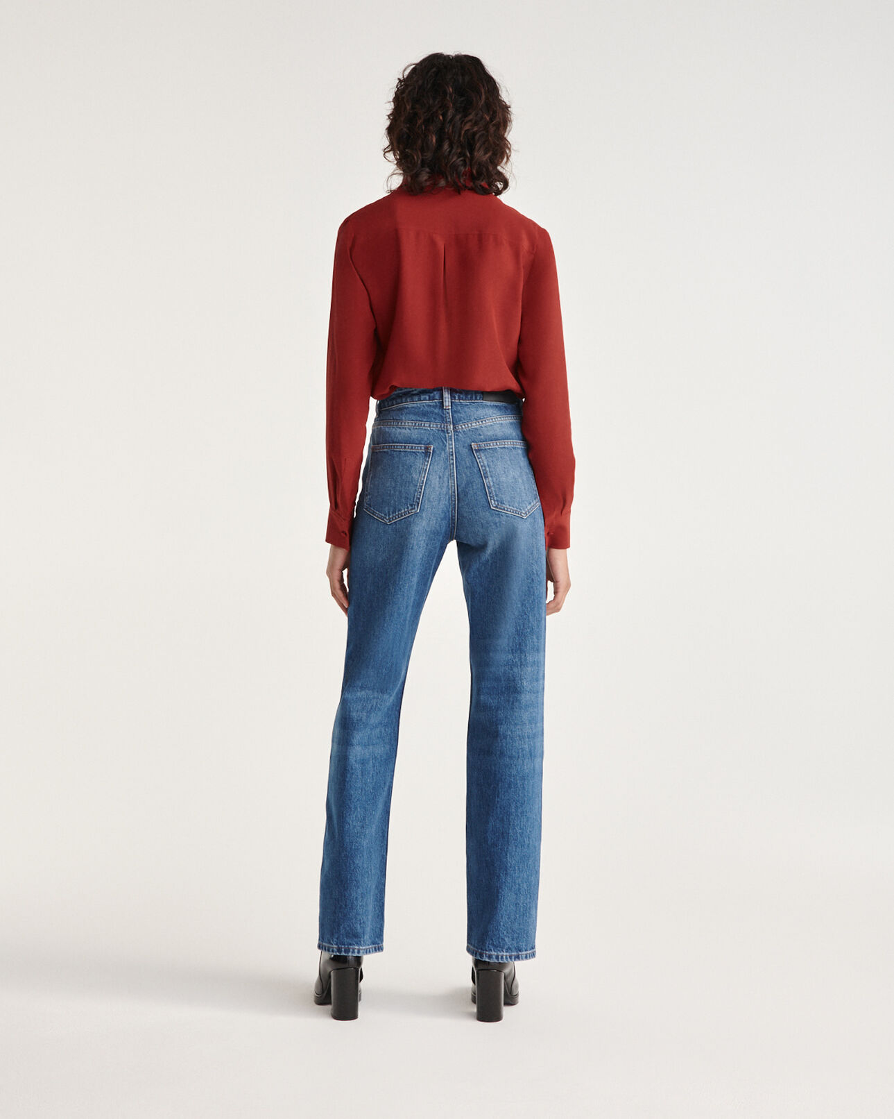 The Kooples WOMEN BURGUNDY burgundy silk shirt with buttoned collar