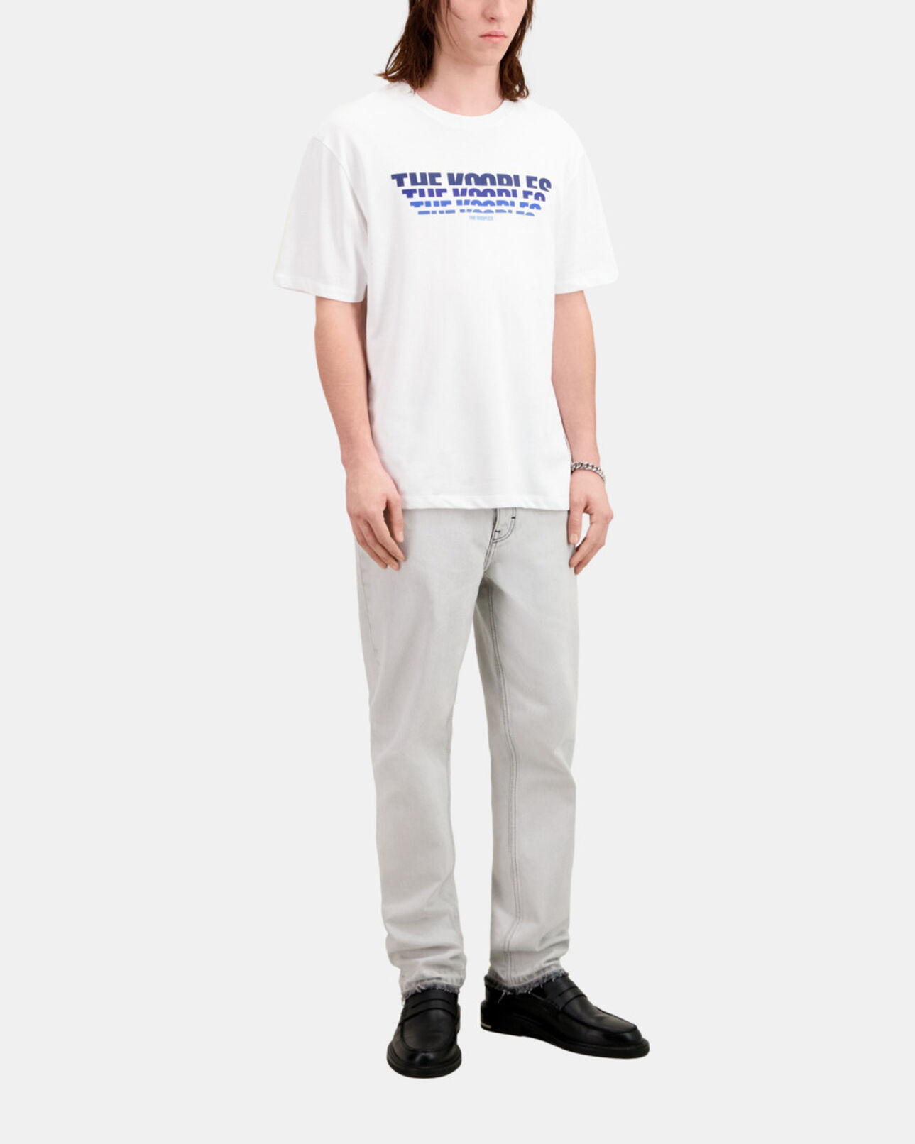 The Kooples HERREN WHITE weißes t-shirt herren mit logo-siebdruck