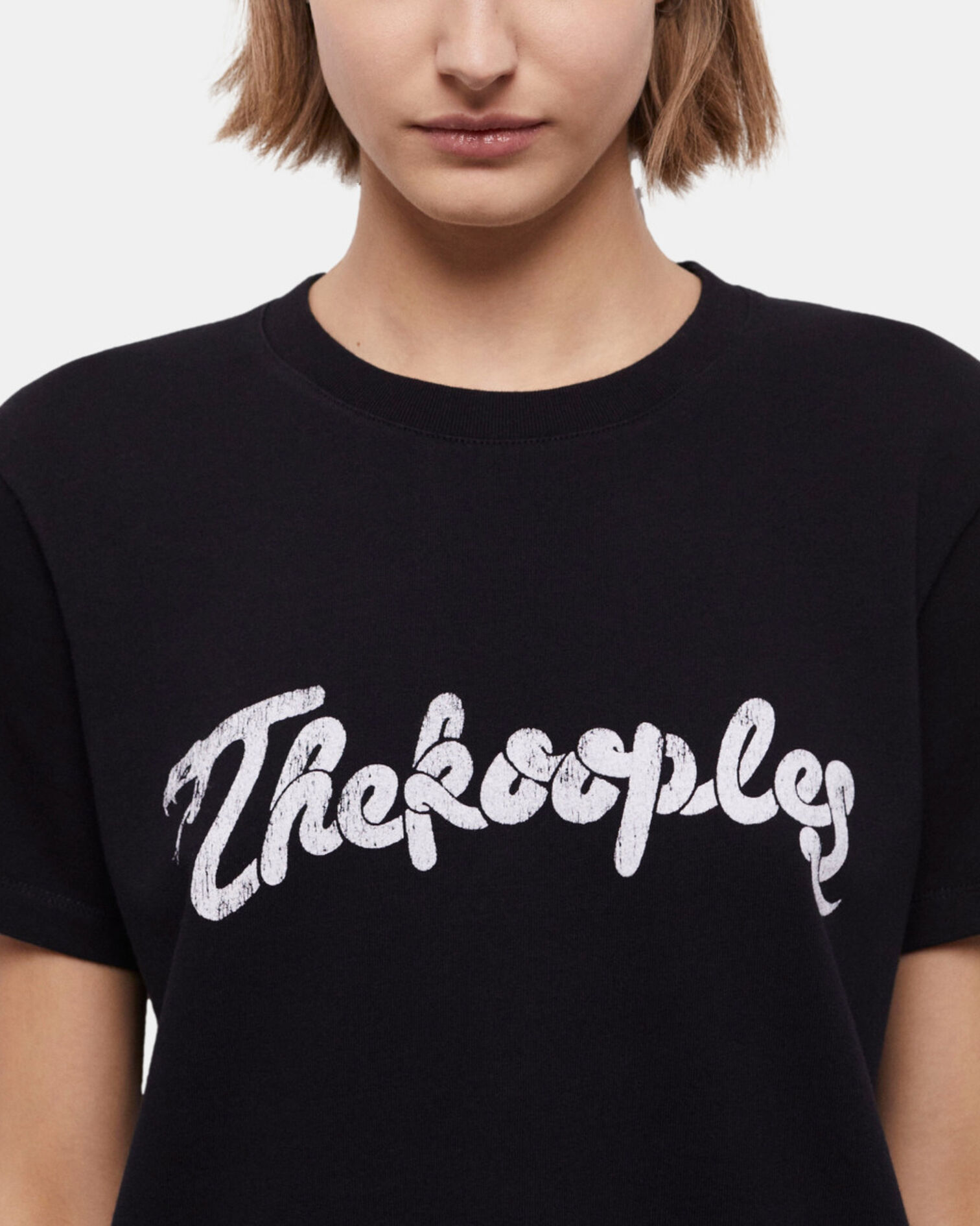 Women's black t-shirt with snake logo print, BLACK WASHED, hi-res image number null