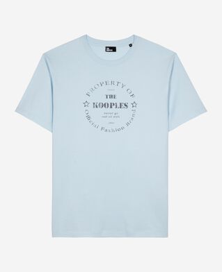 The Kooples MEN BABY BLUE t-shirt with light blue screen printing