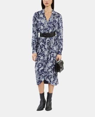 The Kooples F BLACK leather belt with black chain buckle