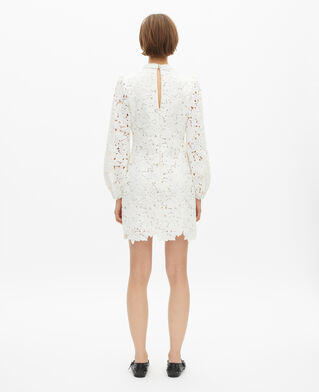 The Kooples DAMEN ECRU kurzes kleid aus ecrufarbener blumenspitze