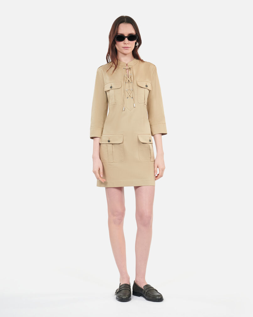 The Kooples WOMEN BEIGE short beige safari dress