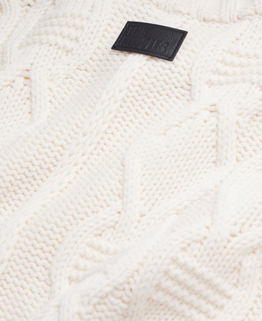 The Kooples HERREN ECRU ecrufarbener wollpullover mit zopfmuster