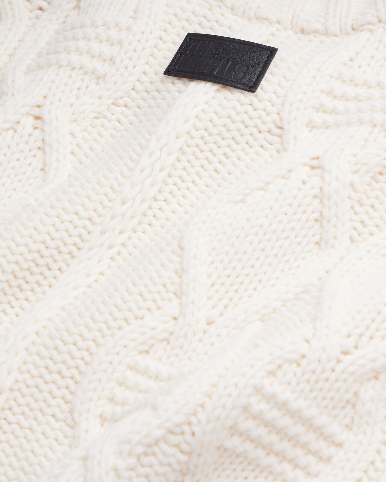 The Kooples HERREN ECRU ecrufarbener wollpullover mit zopfmuster