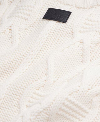 The Kooples HERREN ECRU ecrufarbener wollpullover mit zopfmuster