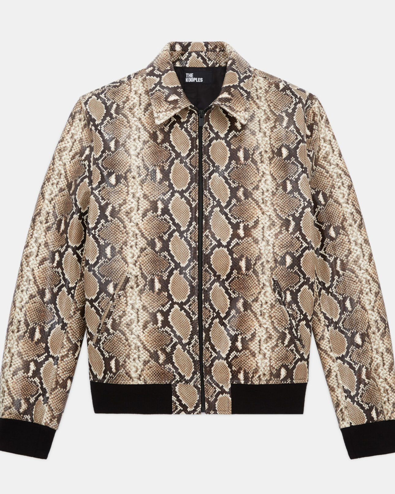 The Kooples MEN PYTHON BEIGE snakeskin-effect leather jacket
