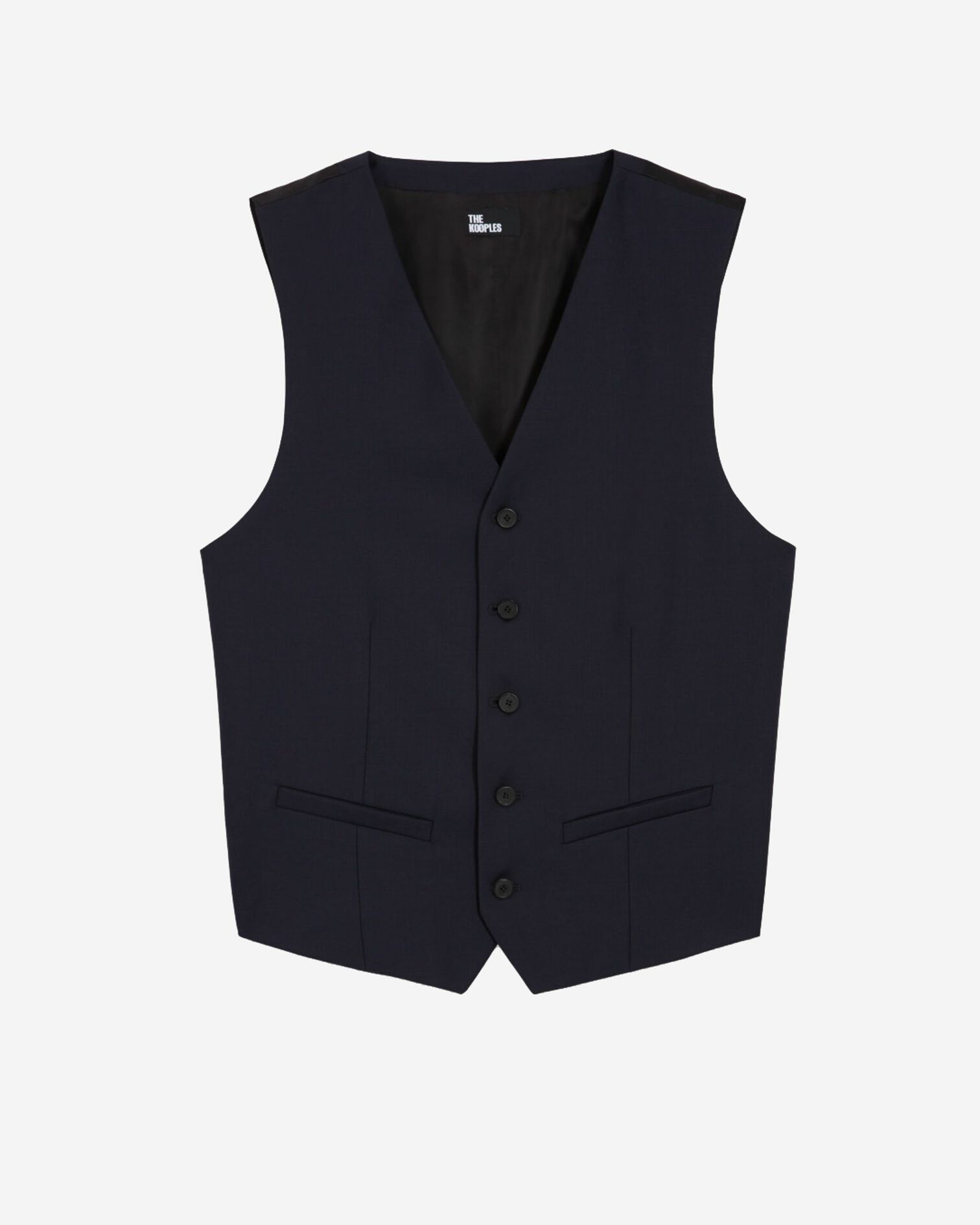 Gilet de costume en laine bleu marine, DARK NAVY, hi-res image number null