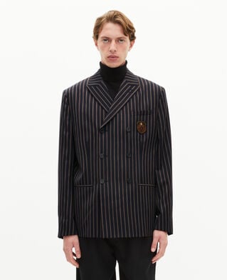 The Kooples HOMME BLUE-WHITE-RED veste à rayures marine