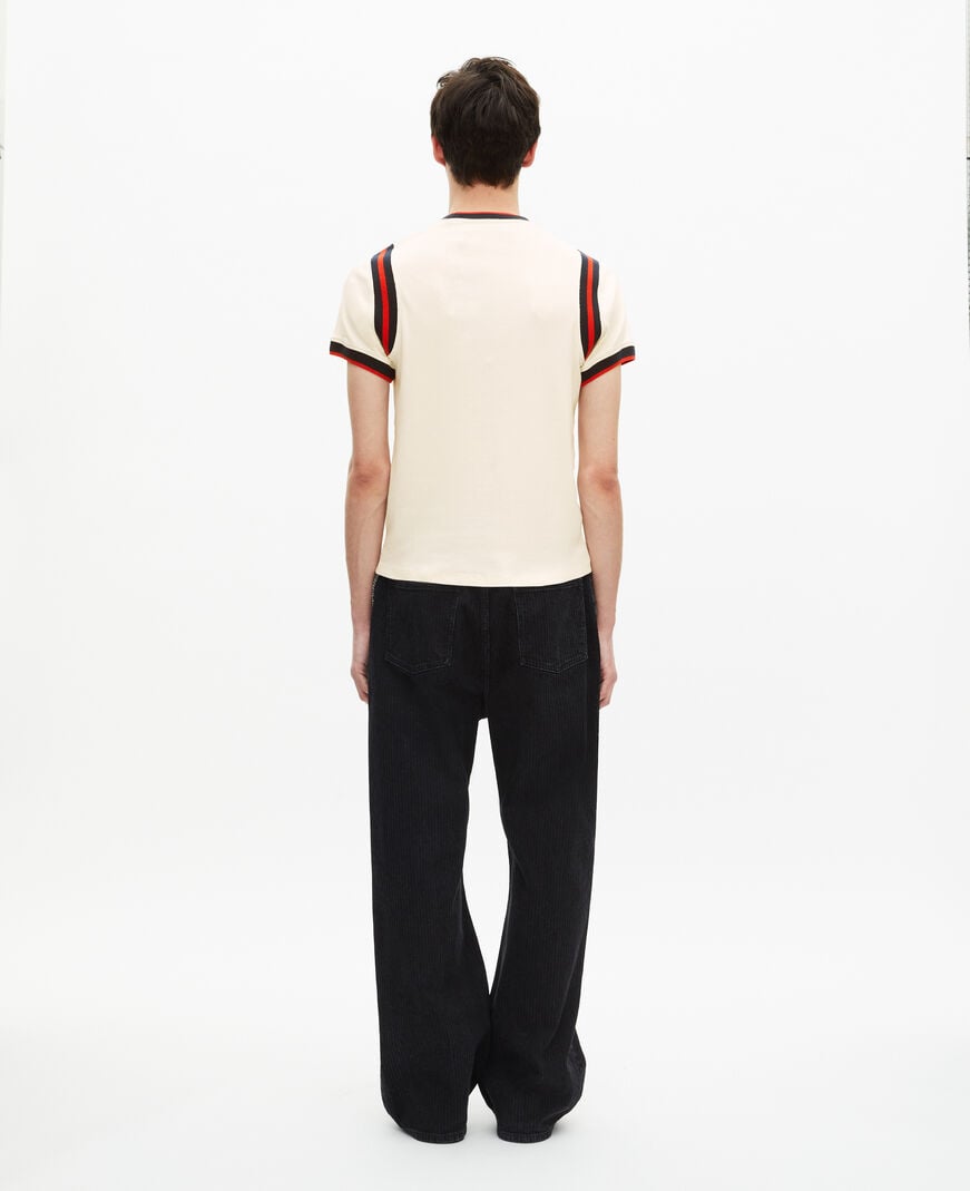 The Kooples MEN ECRU t-shirt with ecru logo