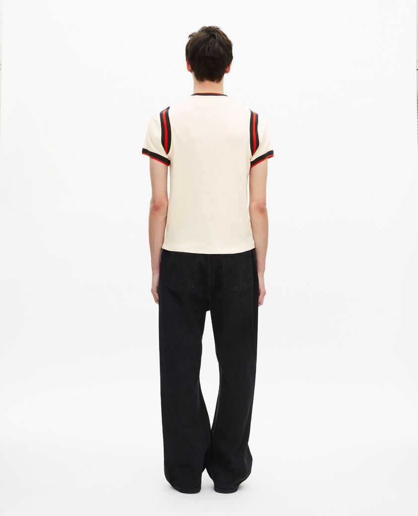 The Kooples MEN ECRU t-shirt with ecru logo