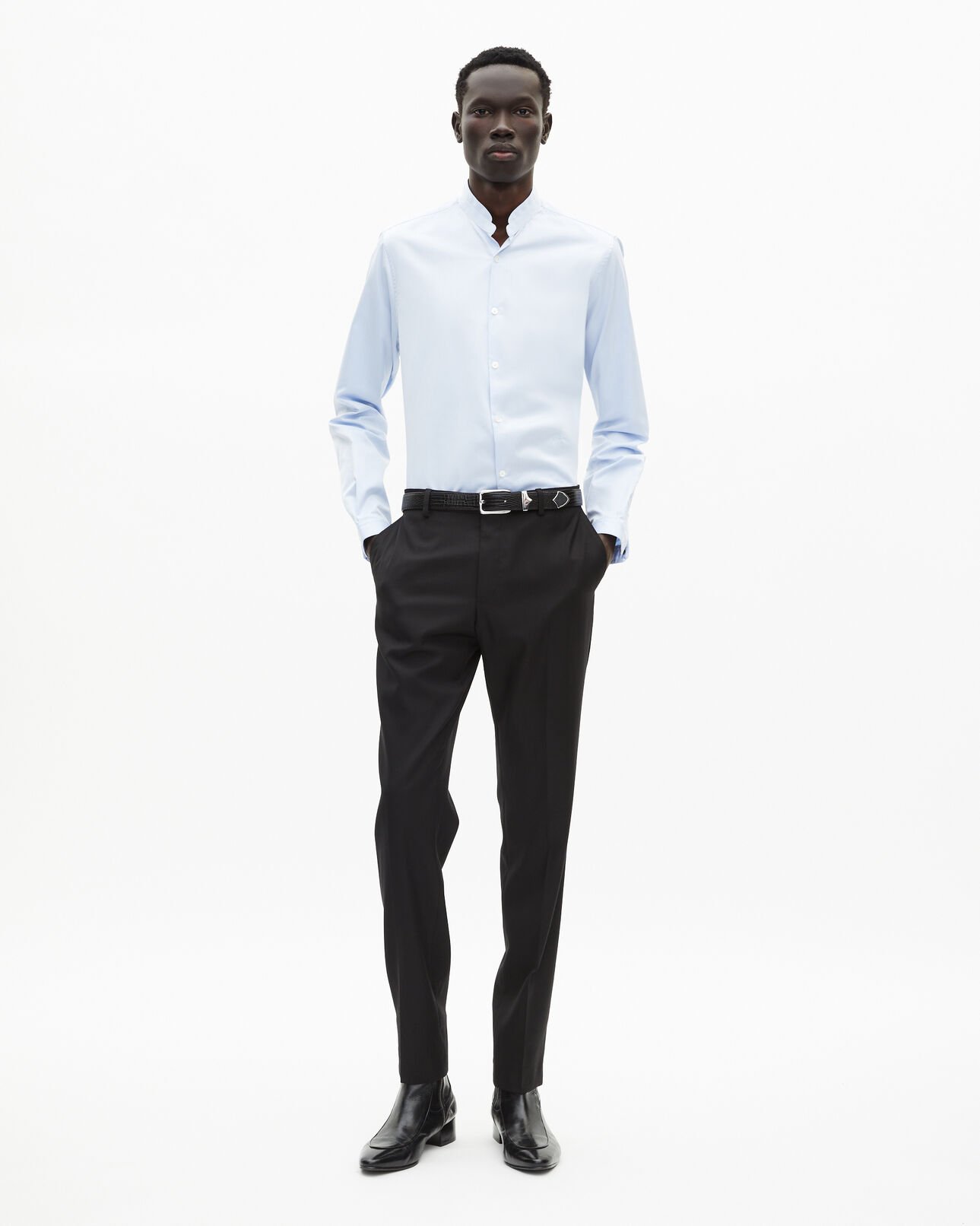 The Kooples HERREN BLACK schwarze slim-fit-anzughose aus wolle