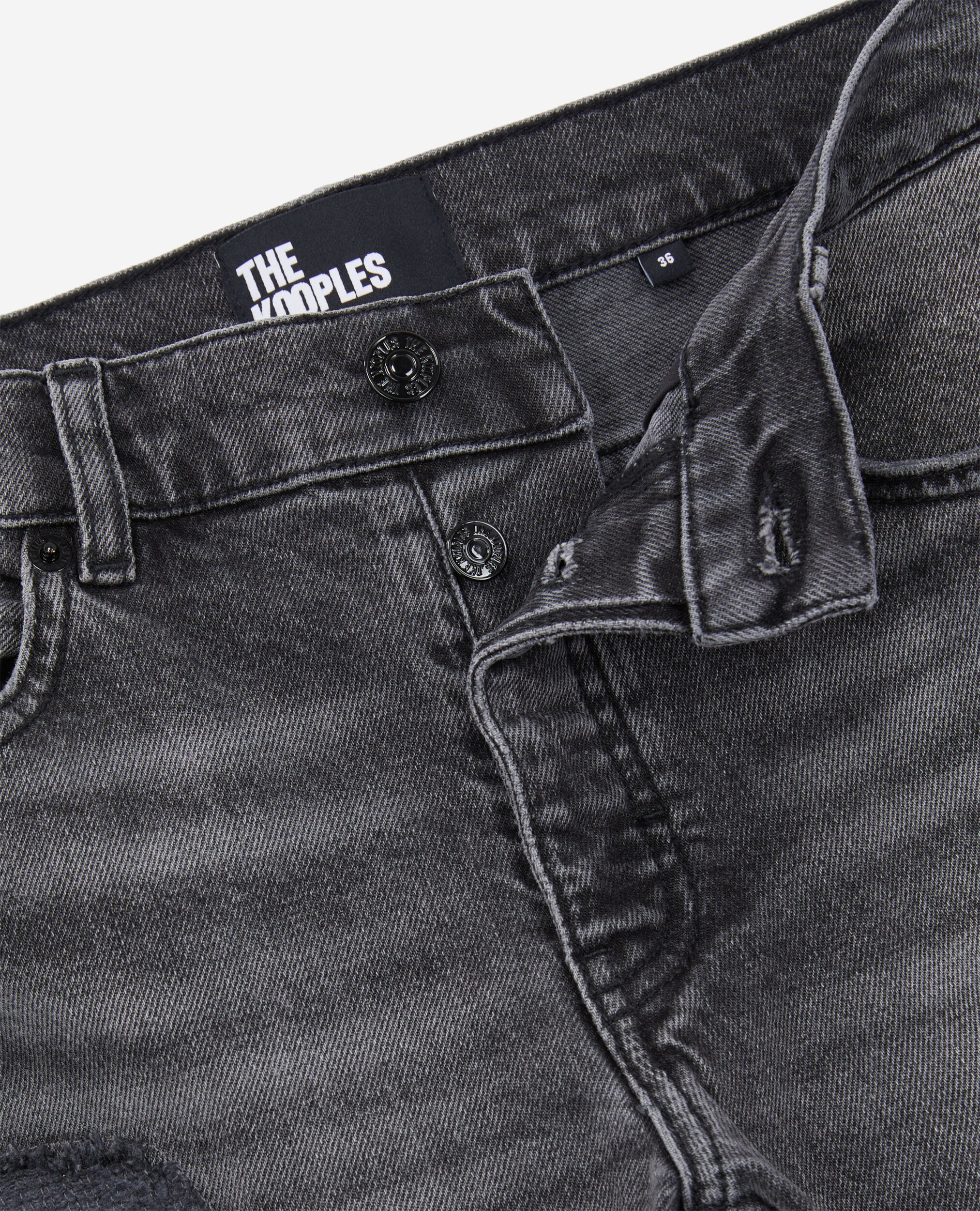 Graue Jeans mit geradem Bein, LIGHT GREY MEL/WHITE, hi-res image number null