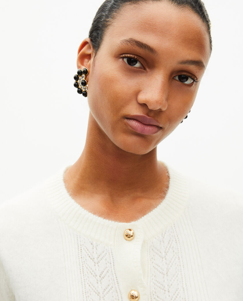 The Kooples F LIGHT BEIGE ecru cashmere cardigan