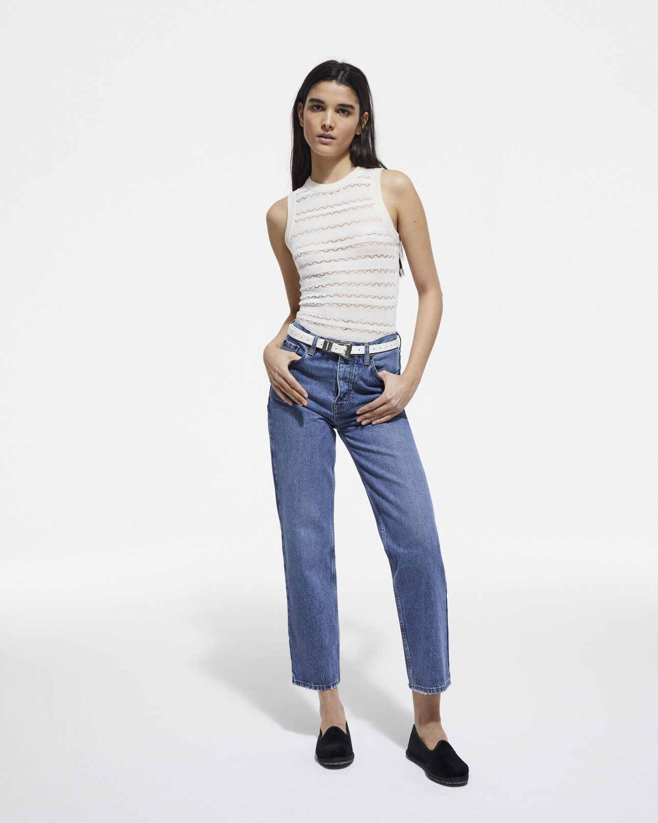 The Kooples MUJER LIGHT BEIGE top de lana beige