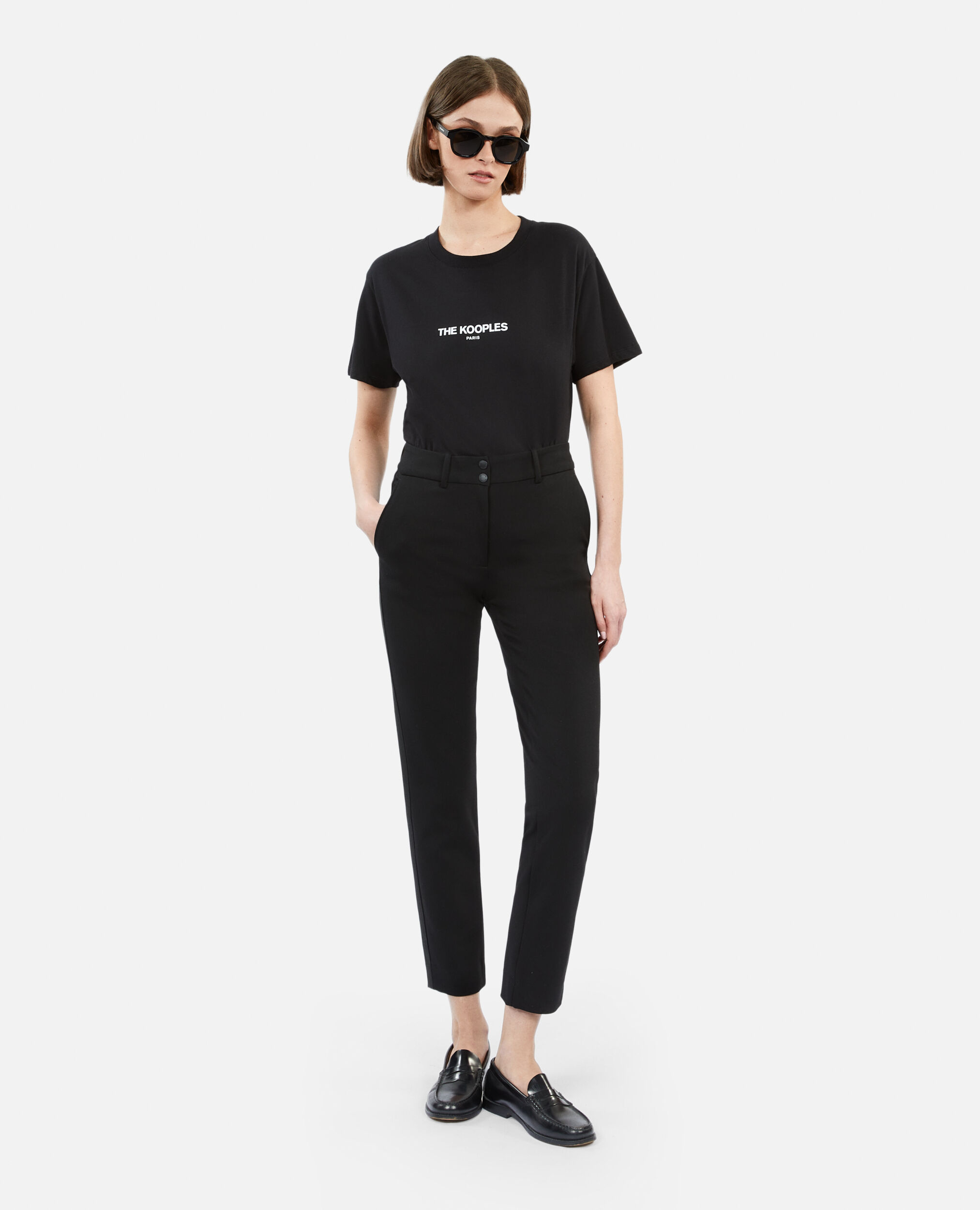 Black logo T-shirt, BLACK, hi-res image number null