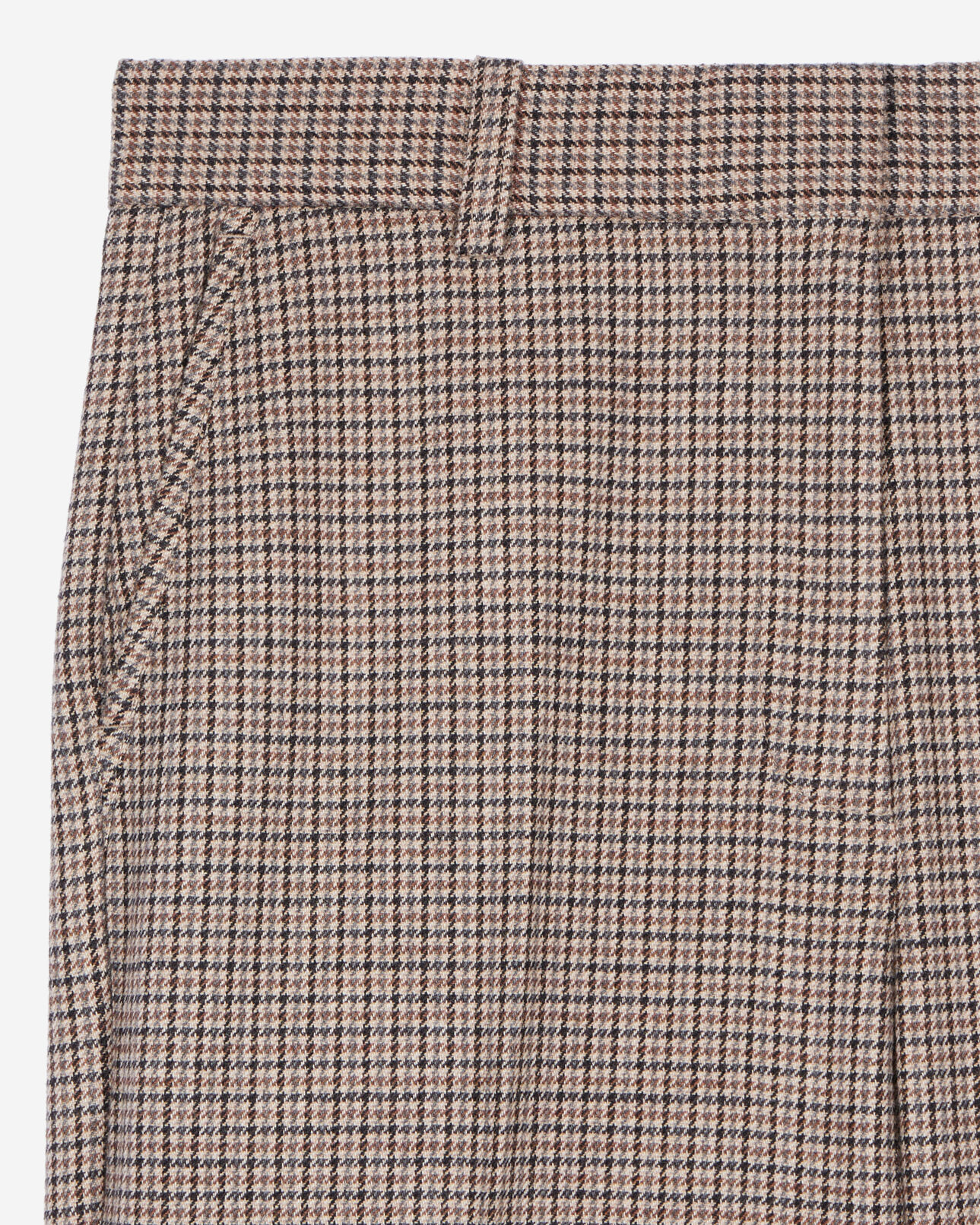 The Kooples WOMEN BEIGE-BROWN beige houndstooth straight-leg trousers