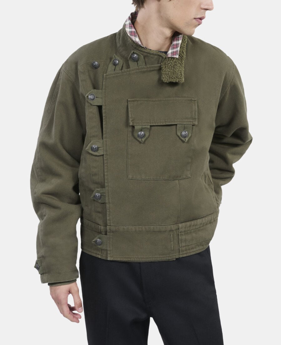 The Kooples HOMBRE OLIVE NIGHT chaqueta estilo mao caqui