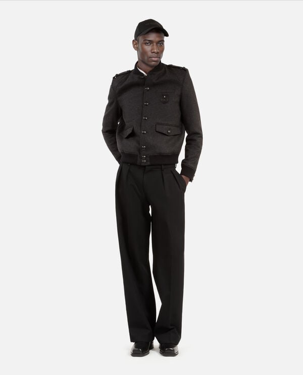 The Kooples MEN DARK GREY grey teddy jacket