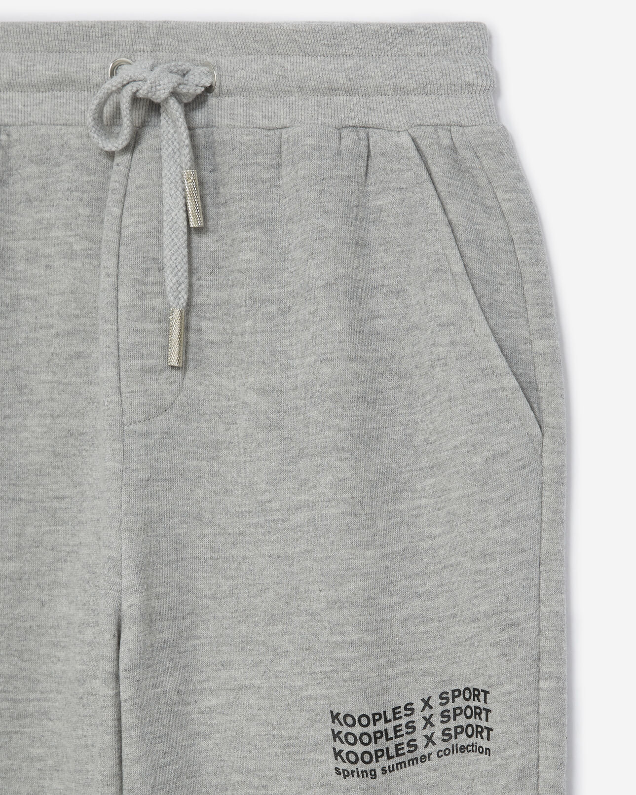 The Kooples FEMME LIGHT GREY MELANGE jogging gris à logo imprimé